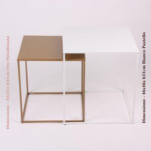 CUBO Modern Design Coffee Table Size 41x41x H 41 cm - Weight 3.8 kg Modern Style Metallic Gold Colour