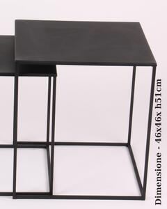 CUBO BIG Modern Design Coffee Table, Size 46x46x51h cm - Weight 3.8 kg, Matte Black Colour