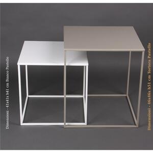 CUBO Modern Design Coffee Table, Size 41x41x H 41 cm - Weight 3.8 kg, Pastel Dove Grey Colour