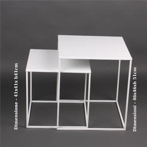 CUBO Coffee Table in Modern Design, Size 41x41x H 41 cm - Weight 3.8 kg, Modern Style in Pastel White