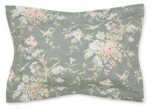 Annella Grey Floral Cotton Oxford Pillowcase Grey