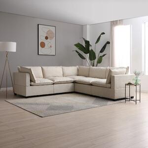 Moda Corner Modular Sofa, Natural Boucle Beige