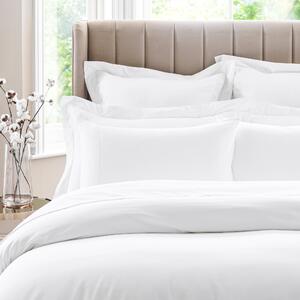 Dorma 300 Thread Count 100% Cotton Sateen Plain Cuffed Pillowcase White