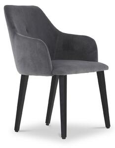 Zane Velvet Dining Chair with Black Legs | Blue or Grey | Roseland