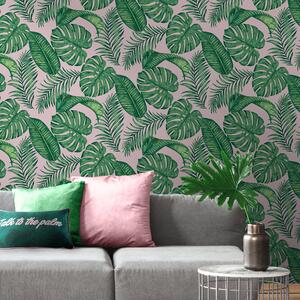 Skinny Dip Dominica Wallpaper Dominica Pink and Green