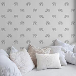 Sophie Allport Elephant Wallpaper Grey
