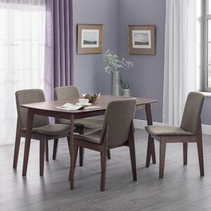 Kensington Rectangular Extendable Dining Table with 4 Chairs, Beech Wood Brown