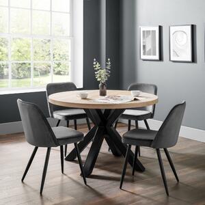 Berwick 4 Seater Round Dining Table, Black brown