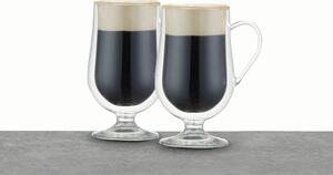 Set of 2 Double Walled Irish Coffee Glasses Clear