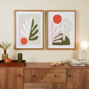 Set of 2 Elements Lokke Framed Prints Green/Orange/White