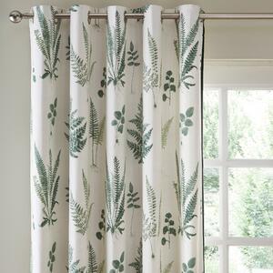 Fern Green Eyelet Curtains White and Green