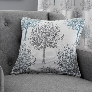 Jacquard Trees Cushion Teal (Blue)