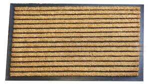 Jumbo Stripe Rubber and Coir Doormat Brown