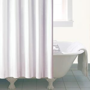 White Satin Stripe Shower Curtain White