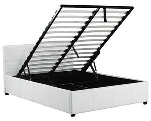 Michigan Faux Leather Ottoman Bed Frame White