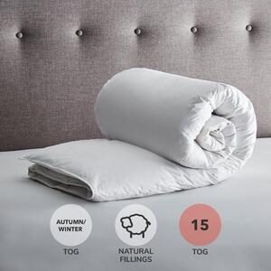 Fogarty White Goose Feather and Down 15 Tog Duvet White