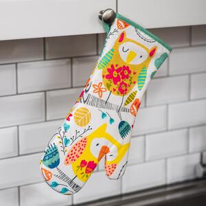 Ulster Weavers Twit Twoo Single Oven Glove White, Green and Yellow