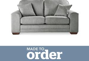 Morello 2 Seater Sofa Brushed Plain Fabric Grey