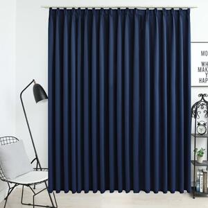 Blackout Curtain with Hooks Blue 290x245 cm