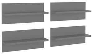 Wall Shelf 4 pcs Grey 40x11.5x18 cm Engineered Wood