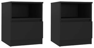 Bed Cabinets 2 pcs Black 40x40x50 cm Engineered Wood