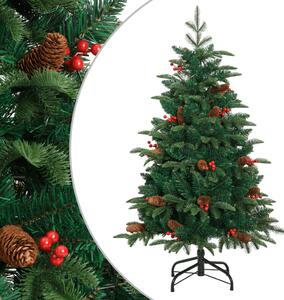 Artificial Hinged Christmas Tree with Cones and Berries 120 cm