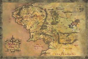 Poster The Lord of the Rings - Map of the Middle Earth