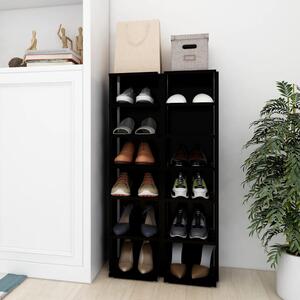 Shoe Cabinets 2 pcs Black 27.5x27x102 cm