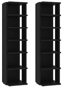 Shoe Cabinets 2 pcs Black 27.5x27x102 cm