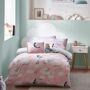 Peter Rabbit™ Sleepy Head Pink Duvet Cover and Pillowcase Set Pink/White