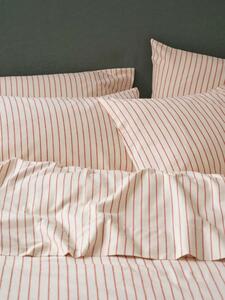 Red Clayton Stripe Brushed Cotton Pillowcases (Pair) | Square | Piglet in Bed