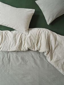 Spruce Green Textured Stripe Cotton Duvet Cover | Single | Piglet in Bed