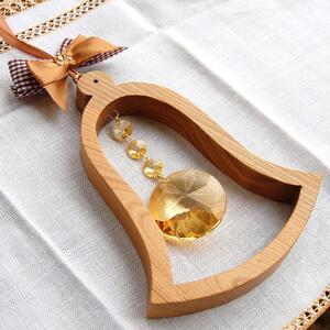 Hollow Wooden Bell with Crystal