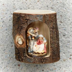 Holy Family in Wooden Log