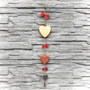 Wooden Hearts Wall Garland Red