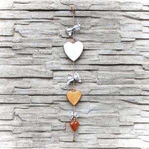 Wooden Hearts Wall Garland Silver