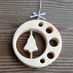 Wooden Spinning Bell Ornament