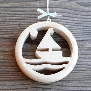 Wooden Ship Ornament