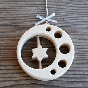 Wooden Spinning Star Ornament - maple wood