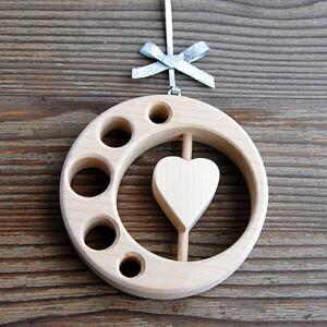 Wooden Spinning Heart Ornament