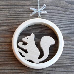 Wooden Squirrel Ornament
