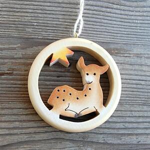 Wooden Fawn Decoration