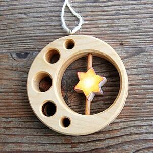 Spinning Wooden Star - coloured