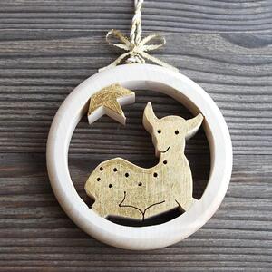Wooden Fawn Decoration