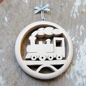 Wooden Steam Train Ornament