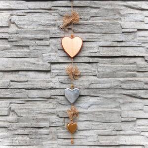 Wooden wall garland Hearts