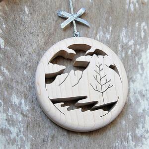 Wooden Mountain Ornament