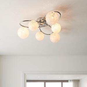 Endon 97232 Maye 6 Light Semi Flush Ceiling Light In Chrome Finish With Confetti Glass