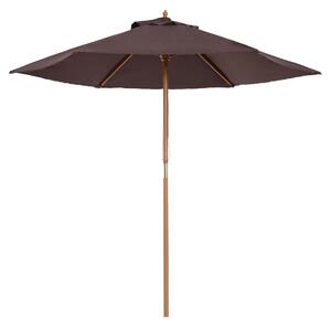Outsunny Elegant Wooden Garden Parasol: 2.5m Patio Sunshade with UV Protection, Coffee Hue Aosom UK