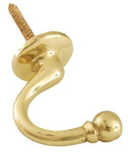 Palma Tie Back Hook Bright Brass